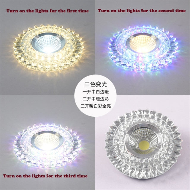 Modern Glass Crystal Garland Led Indoor Downlight for Living Room Kitchen restaurant Ceilings colorful Lighting Bull'S Eye Lamp