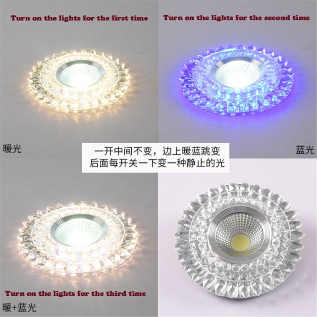 Modern Glass Crystal Garland Led Indoor Downlight for Living Room Kitchen restaurant Ceilings colorful Lighting Bull'S Eye Lamp