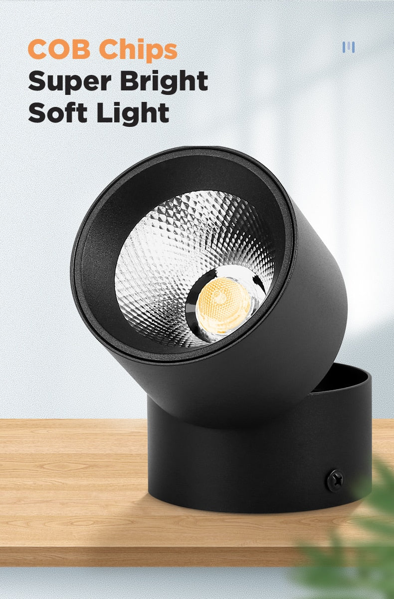 New Foldable Down Light COB Led Spotlight 7W 10W 15W Spot Lights Angle Adjustable Lamp For Home Living Room Shop Indoor Lighting