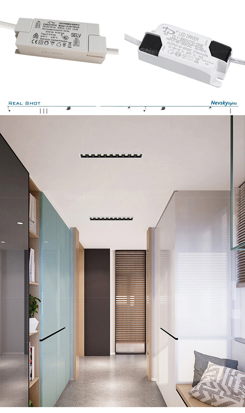 Led Recessed downlights black Ceiling LED Spot lamp bedroom white Square Spot light Living Room modern led ceiling light fixture