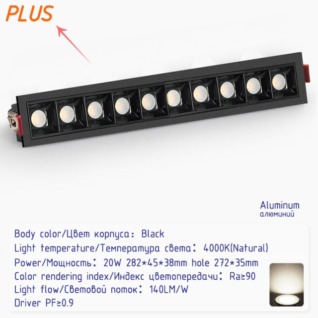 Led Recessed downlights black Ceiling LED Spot lamp bedroom white Square Spot light Living Room modern led ceiling light fixture