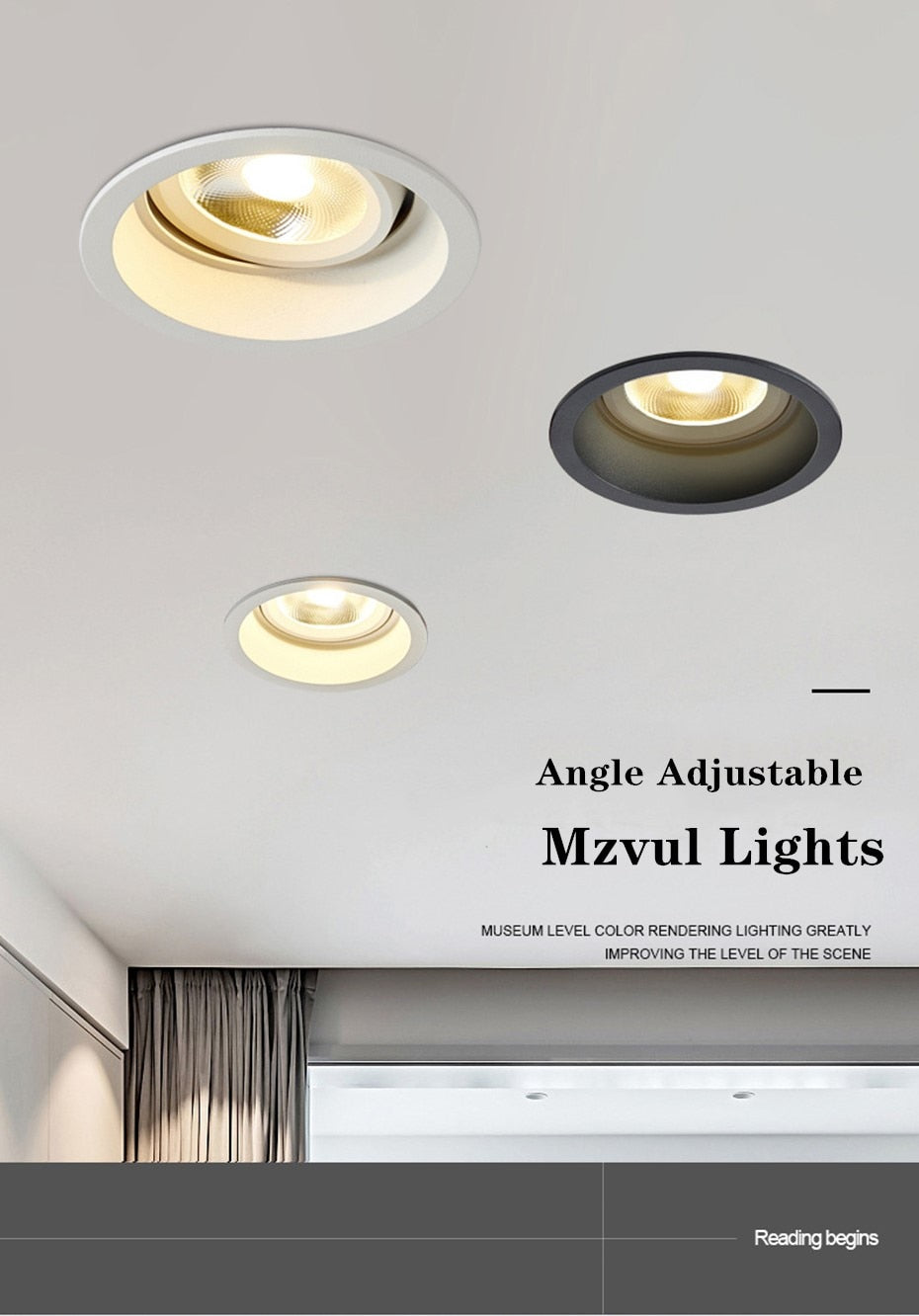 Deep Anti-Glare LED Ceiling downlight Angle Adjustable COB Spot led lights 15W 12W 7W Bedroom Kitchen led Recessed Downlight