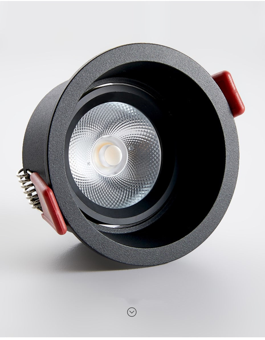 Deep Anti-Glare LED Ceiling downlight Angle Adjustable COB Spot led lights 15W 12W 7W Bedroom Kitchen led Recessed Downlight