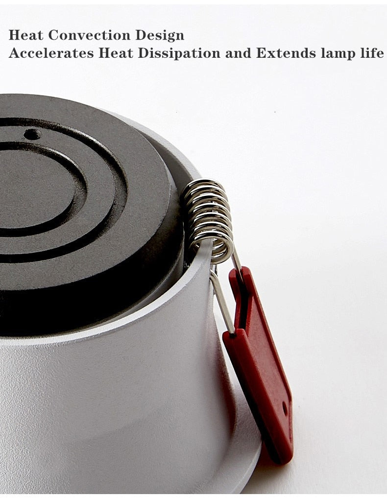 Deep Anti-Glare LED Ceiling downlight Angle Adjustable COB Spot led lights 15W 12W 7W Bedroom Kitchen led Recessed Downlight