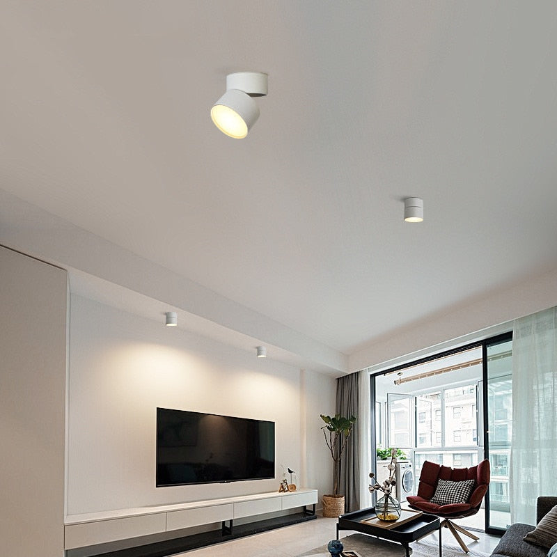 Dimmable Surface Mounted LED COB Downlight 7W/10W/15W/18WRotating LED Spot Light Ceiling Lamp with LED Driver AC110V/220V