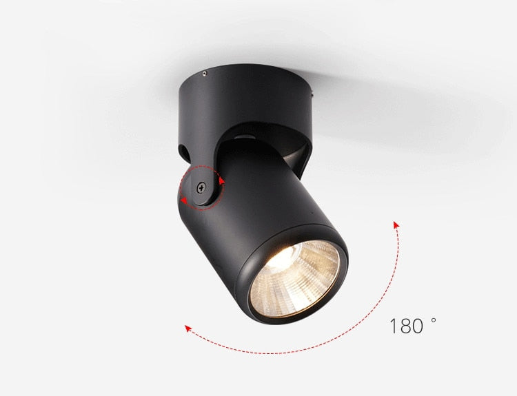 White Black Dimmable Rotating LED Downlights Surface Mounted Adjustment COB AC85-265V 8W 10W 12W 15W LED Ceiling Lamp Spot light