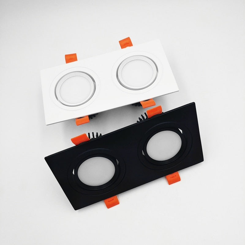 Square Dimmable Recessed COB LED Downlights 2x7W 2x9W 2x12W LED Ceiling Spot Lights AC85-265V LED Ceiling Lamps Indoor Lighting