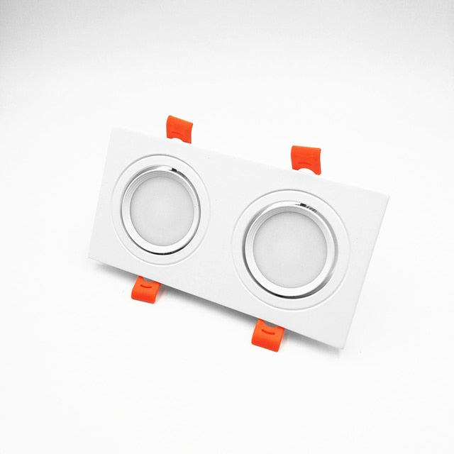 Square Dimmable Recessed COB LED Downlights 2x7W 2x9W 2x12W LED Ceiling Spot Lights AC85-265V LED Ceiling Lamps Indoor Lighting