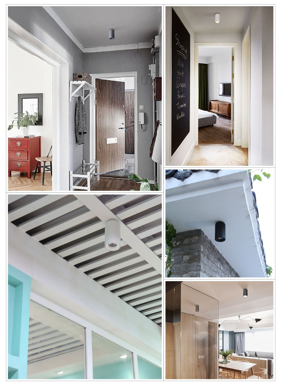 Aisilan Nordic LED Downlight Surface Mounted Ceiling Lamps AC85-260V White/Black Spot light for Living Room Bedroom Hallway