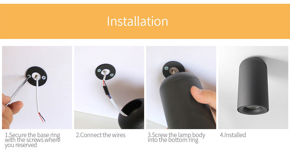 Aisilan Nordic LED Downlight Surface Mounted Ceiling Lamps AC85-260V White/Black Spot light for Living Room Bedroom Hallway