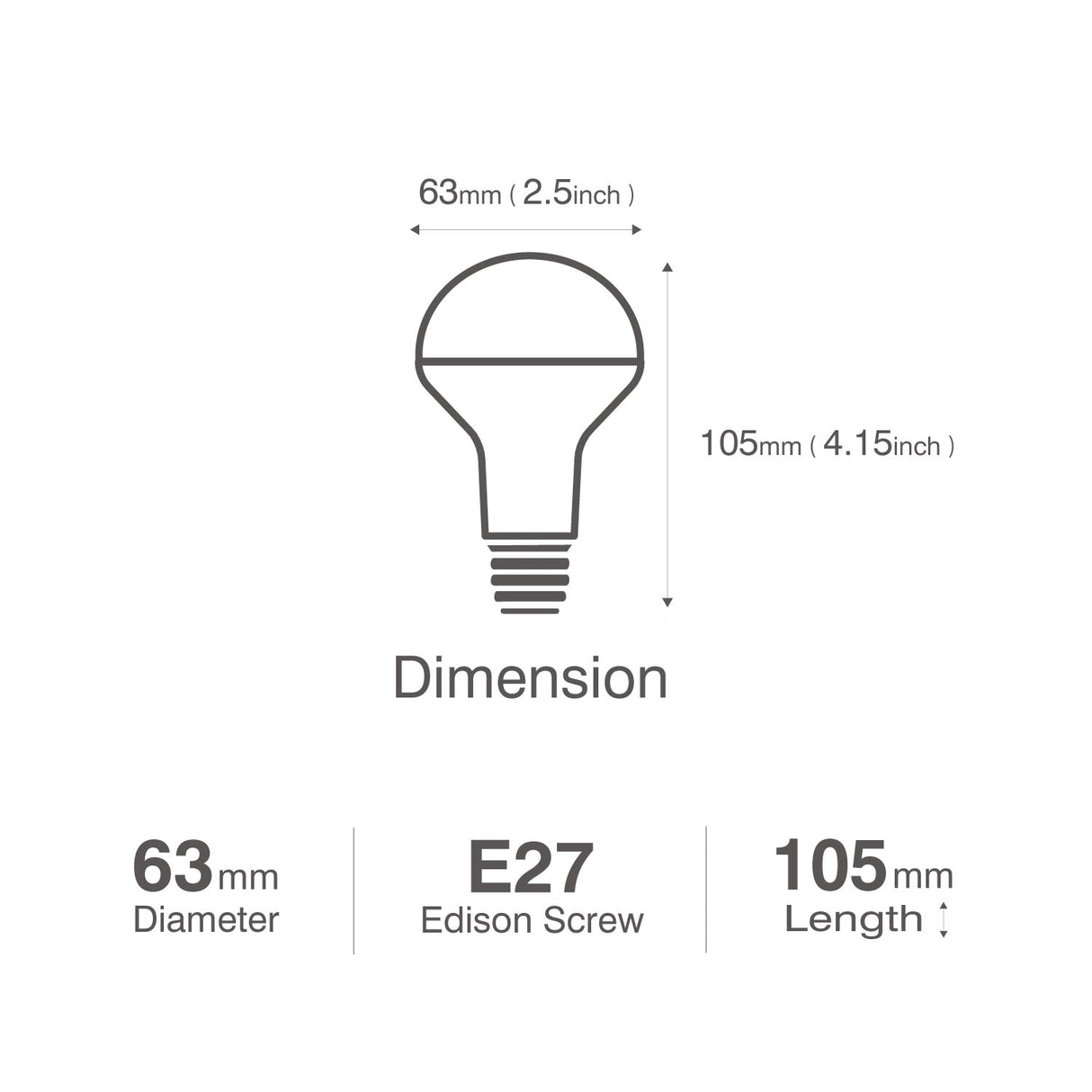 E27 LED Downlights Bulb with 8W,2700K,6000K(R63/Non-Dimmable/120° Beam Angle with Milky Diffuser/Spot light/Reflector) Pack of 5