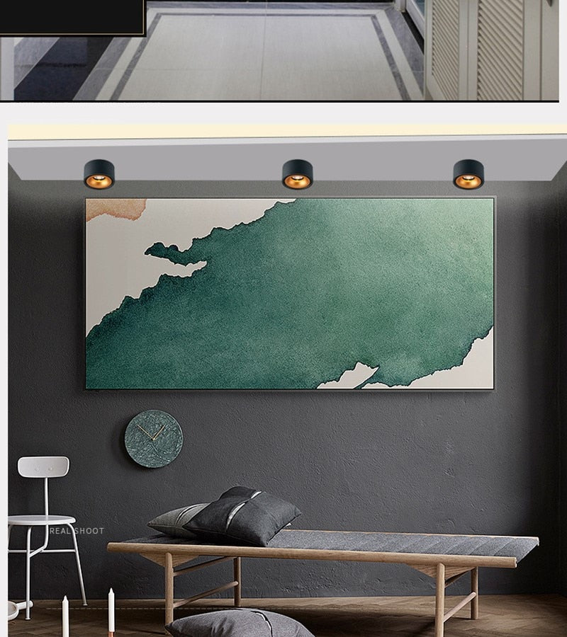 Round dimmable Led surface mounted spotlight COB ceiling spotlight 7W/10W 12W 15W living room surface mounted downlight