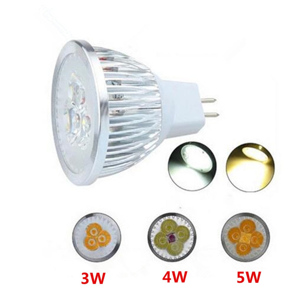 MR16 Spotlight Bulb 12V 3W 4W 5W Warm/Cool White High Powe Super Bright LED Lamp Downlight