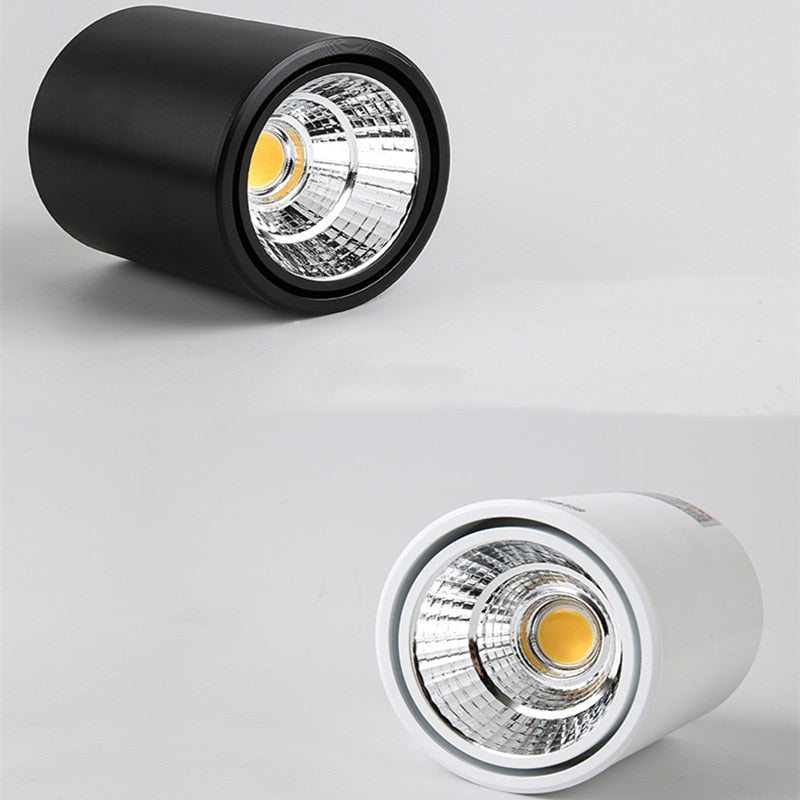 LED downlight Dimmable COB spotlight 7W 9W 12W 15W adjustable angle surface mounted light indoor lighting AC85-265V