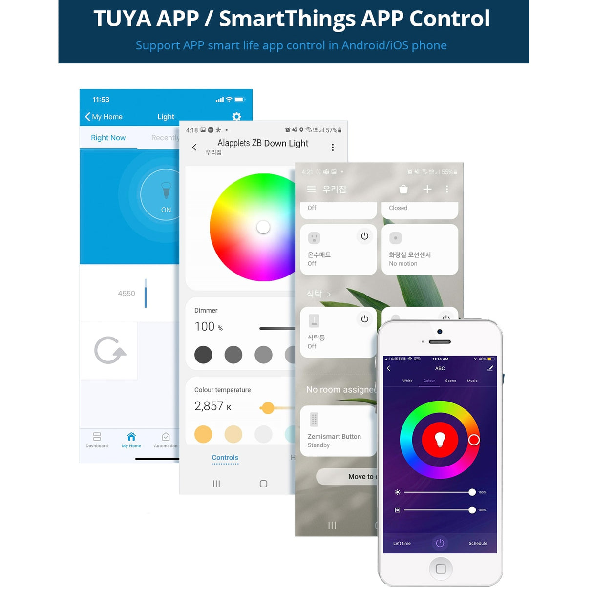 Zigbee 3.0 Smart Downlight 4inch Dimmable Ceiling Light 10W Compatible Alexa Echo Plus Google Home SmartThings Mqtt Tuya