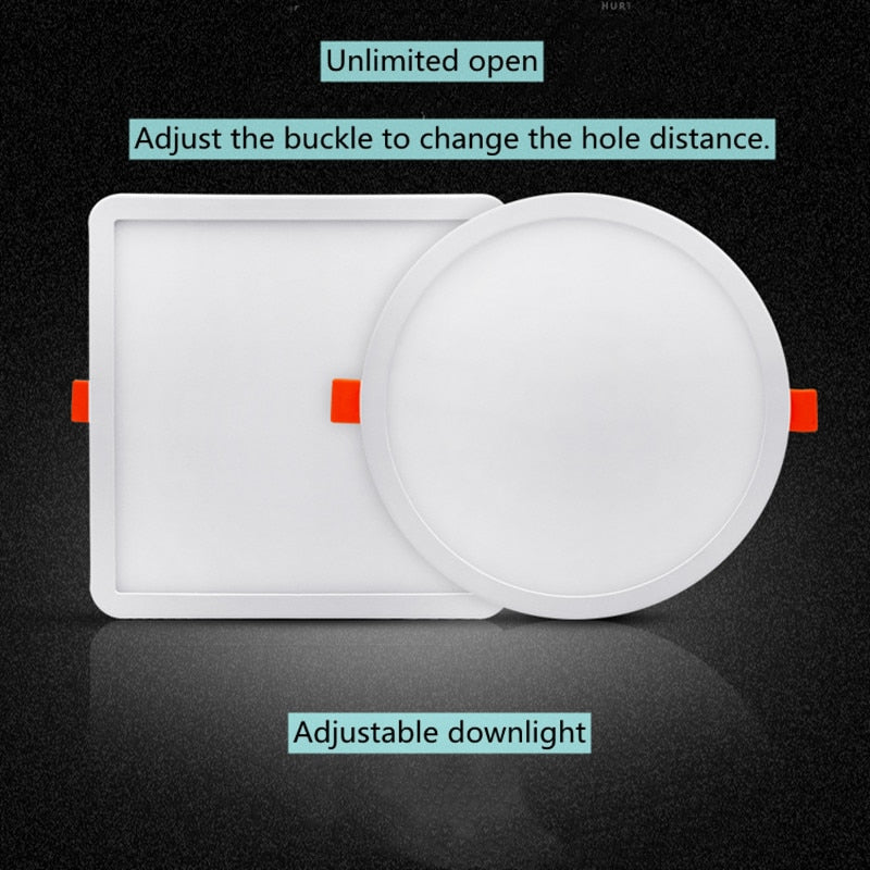 Ultra-Thin Square Panel Freely Adjustable LED 110/220V Downlight Ceiling Light Embedded Living Room Opening Light 6W 8W 15W 20W