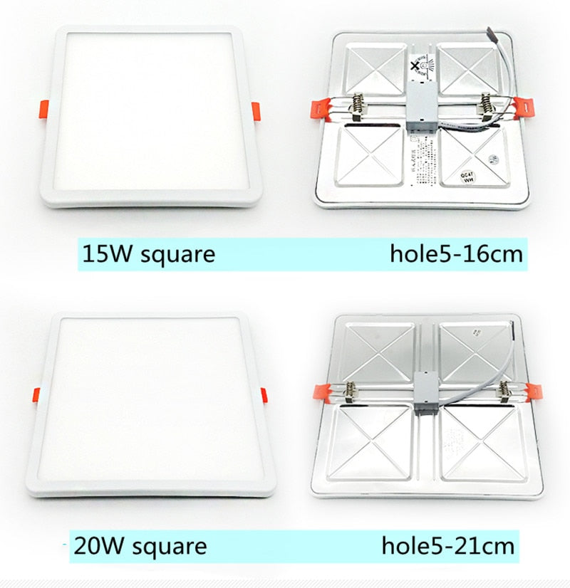 Ultra-Thin Square Panel Freely Adjustable LED 110/220V Downlight Ceiling Light Embedded Living Room Opening Light 6W 8W 15W 20W