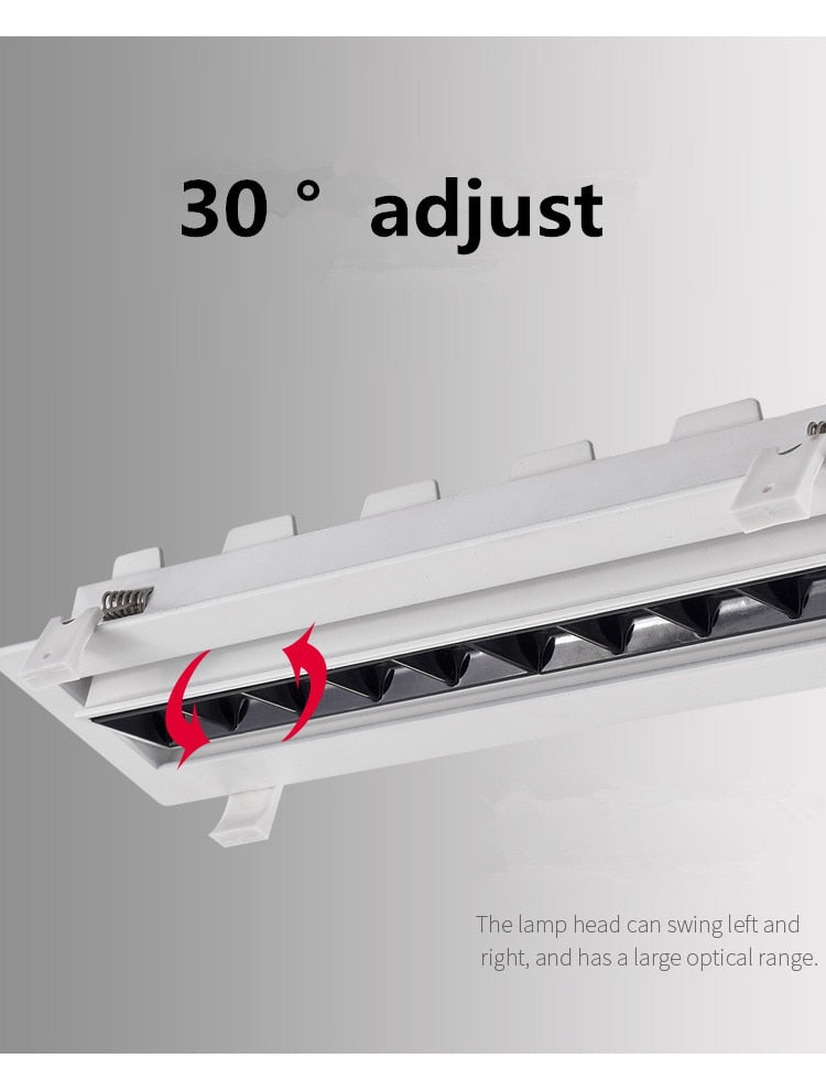 Adjust Ang Dimmable LED Downlight Spot Light Line Light Bar Creative Linear Long Strip 10W 20W 30W Living Room Corridor Recessed