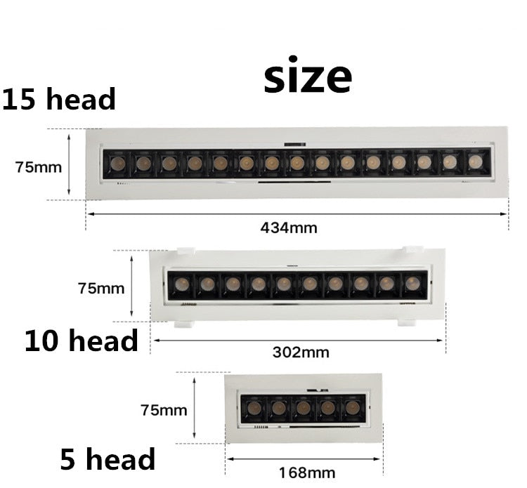 Adjust Ang Dimmable LED Downlight Spot Light Line Light Bar Creative Linear Long Strip 10W 20W 30W Living Room Corridor Recessed