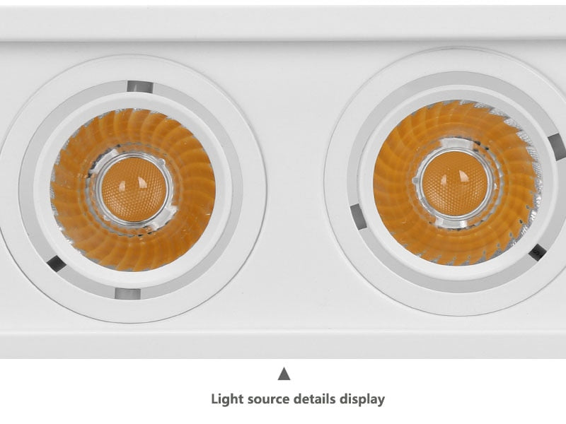 Super Brightness AC 85-230V Square Surface Mounted LED COB Dimmable Downlights 10W 15W 2X10W 2X15W LED Ceiling Lamp Spot Light