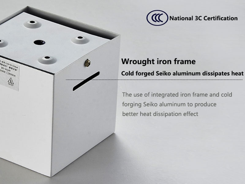 Super Brightness AC 85-230V Square Surface Mounted LED COB Dimmable Downlights 10W 15W 2X10W 2X15W LED Ceiling Lamp Spot Light