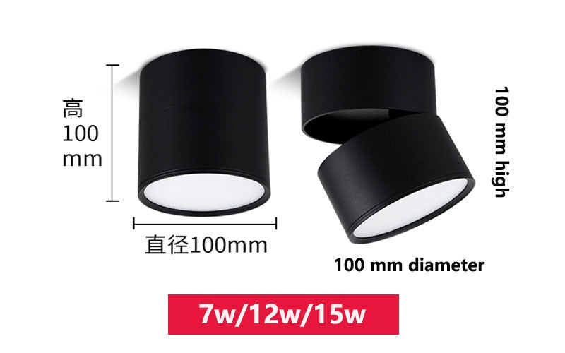 LED Downlight Ceiling Spot lights for Living Lamp 7w 12w 15w Ceiling Lighting For Kitchen Bathroom light Surface mounted