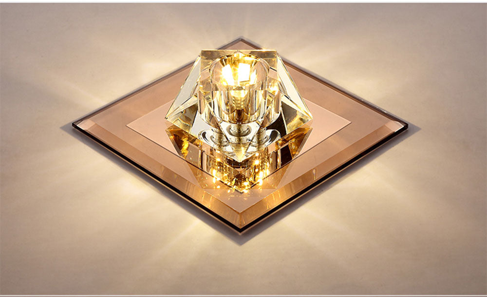 Modern and simple led diamond crystal aisle light corridor light hallway light embedded creative home downlight spotlight