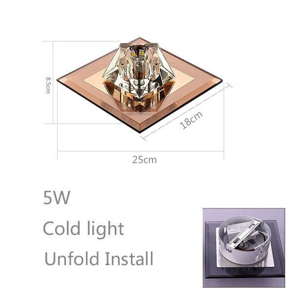 Modern and simple led diamond crystal aisle light corridor light hallway light embedded creative home downlight spotlight