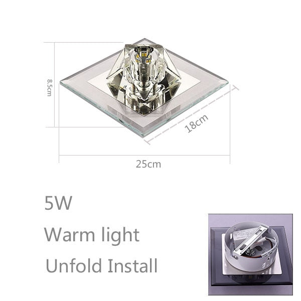 Modern and simple led diamond crystal aisle light corridor light hallway light embedded creative home downlight spotlight