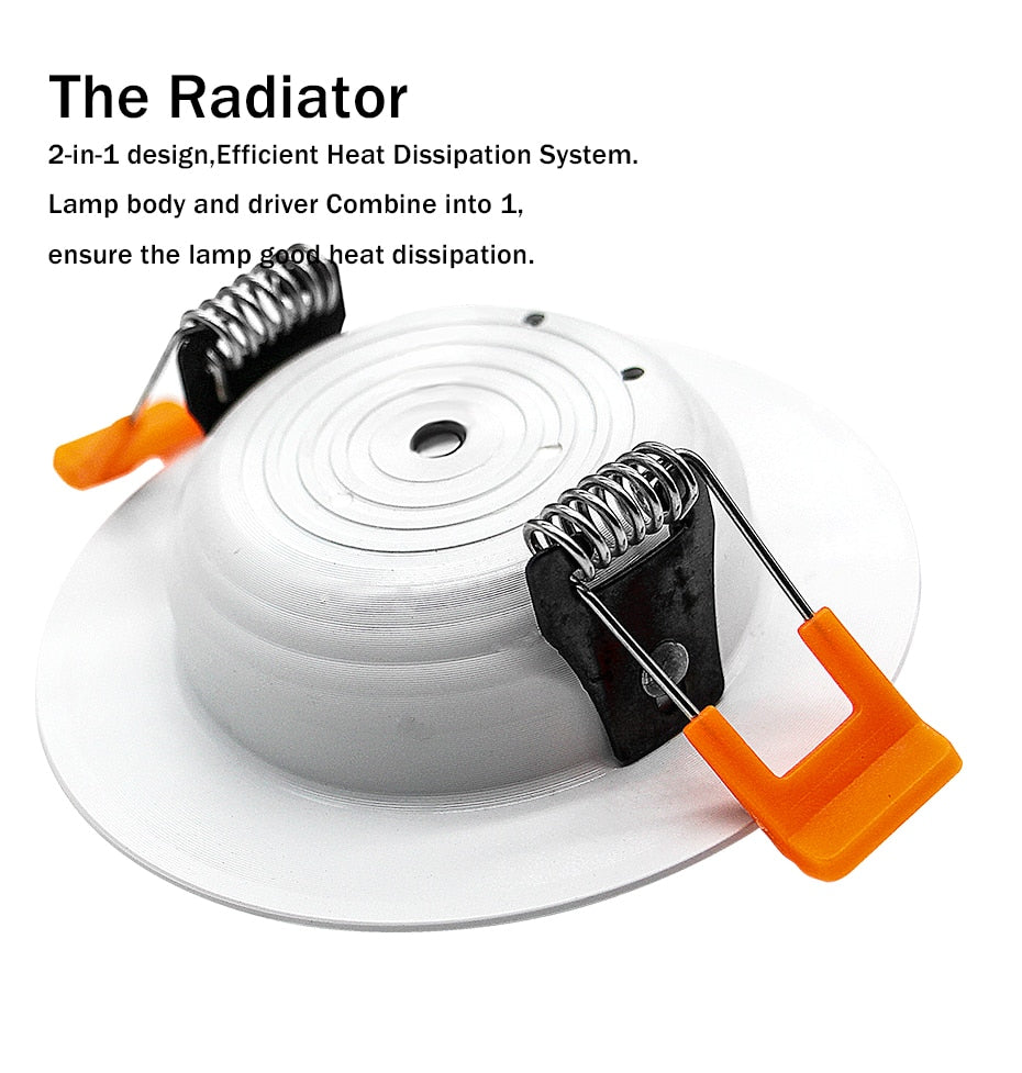 DBF 2pcs/Lot Thin White+Silver 2-in-1 LED Recessed Downlight 3W 5W 7W 9W 12W Aluminum AC220V Driverless LED Ceiling Spot Light