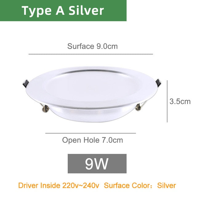 Kaguyahime LED Downlight 18W 15W 9W 5W 3W LED Ceiling Lamp 220V 240V Gold Spot Light Round Recessed Light Warm White Cold White