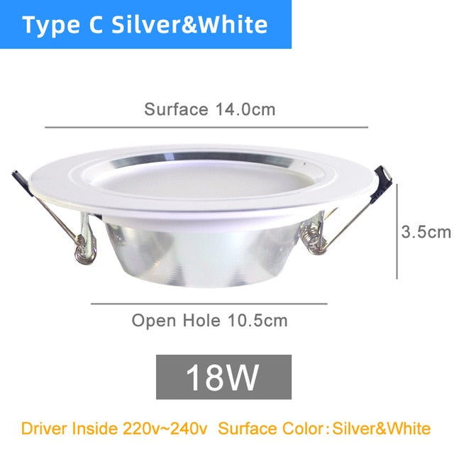 Kaguyahime LED Downlight 18W 15W 9W 5W 3W LED Ceiling Lamp 220V 240V Gold Spot Light Round Recessed Light Warm White Cold White