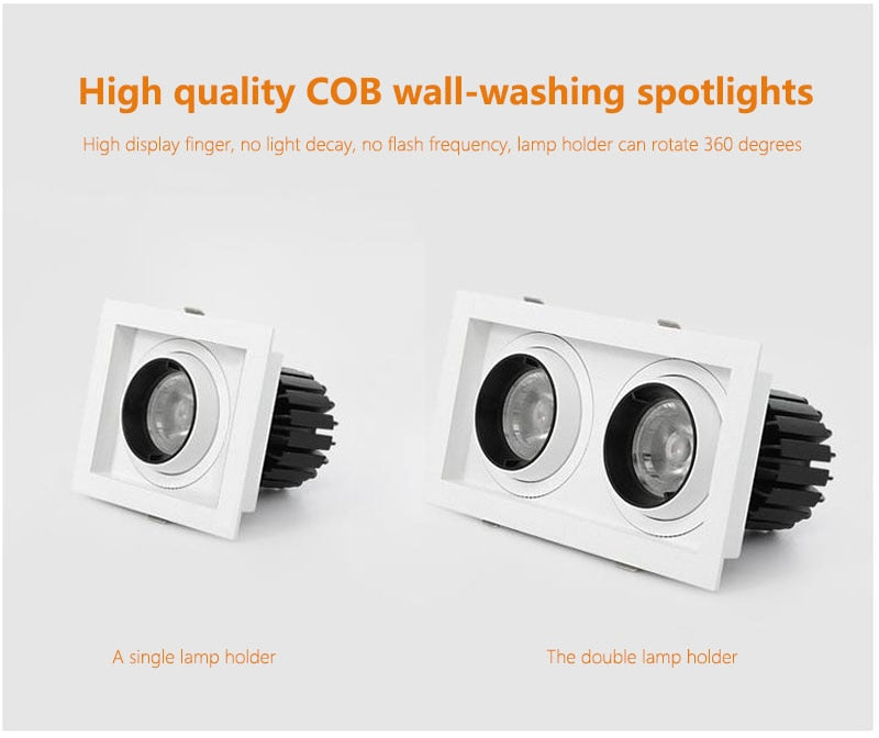 Indoor lighting 7W 10W 14W 20W LED COB SPOT LED downlight dimming AC85-265V warm/natural/cold white embedded LED ceiling spotlig