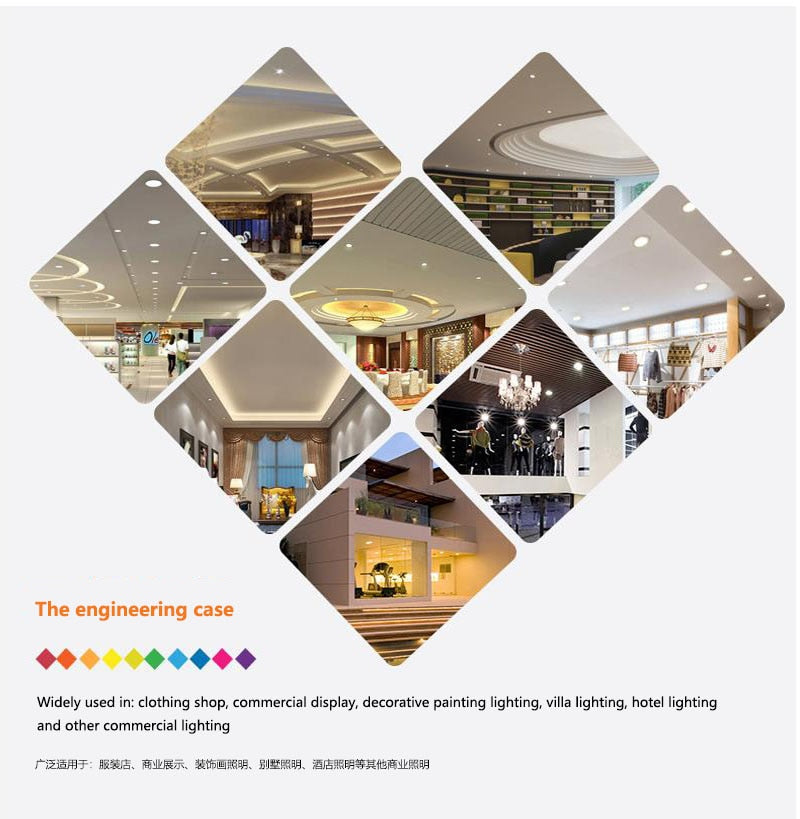 Indoor lighting 7W 10W 14W 20W LED COB SPOT LED downlight dimming AC85-265V warm/natural/cold white embedded LED ceiling spotlig