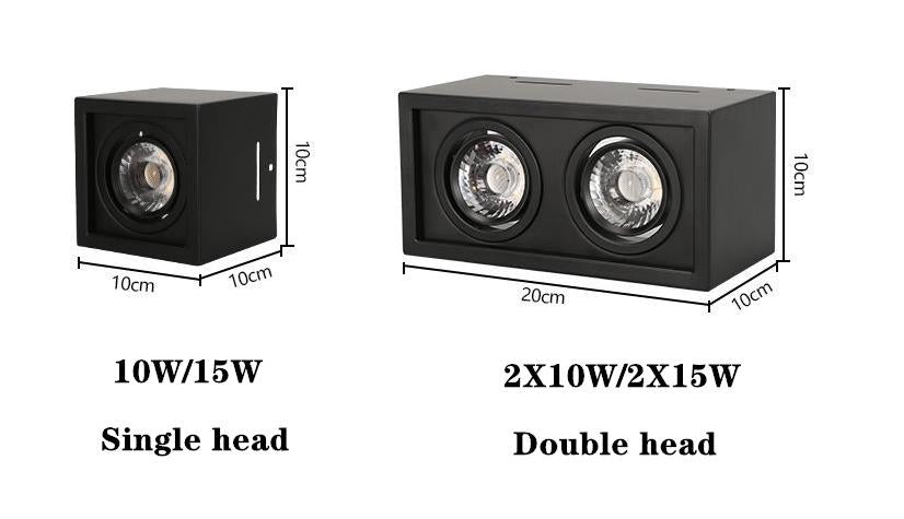 Wit Zwart Hoge Kwaliteit Opbouw Aanpassing Led Cob Dimmable Downlighters 10W 15W 20W 30W led Plafondlamp spot