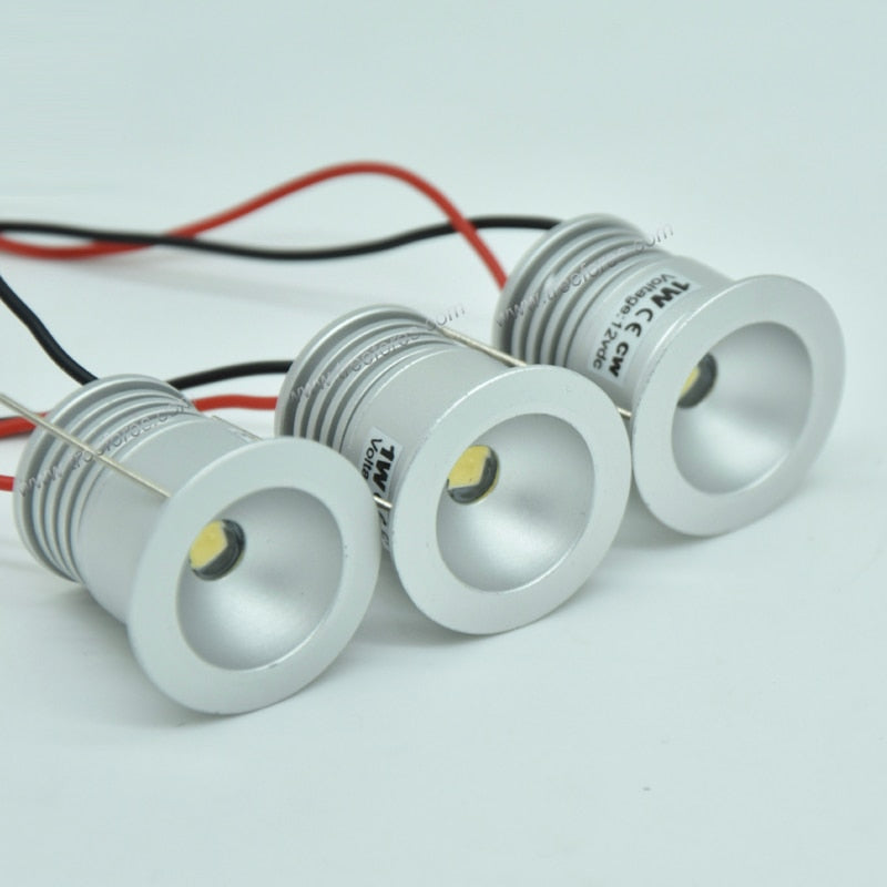 IP65 1W Mini Led Spot Downlight 12Vdc Cabinet Lamp 60D/120 Hotel Decoration Lighting 25mmRecessed Spotlight