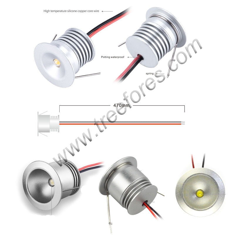 IP65 1W Mini Led Spot Downlight 12Vdc Cabinet Lamp 60D/120 Hotel Decoration Lighting 25mmRecessed Spotlight