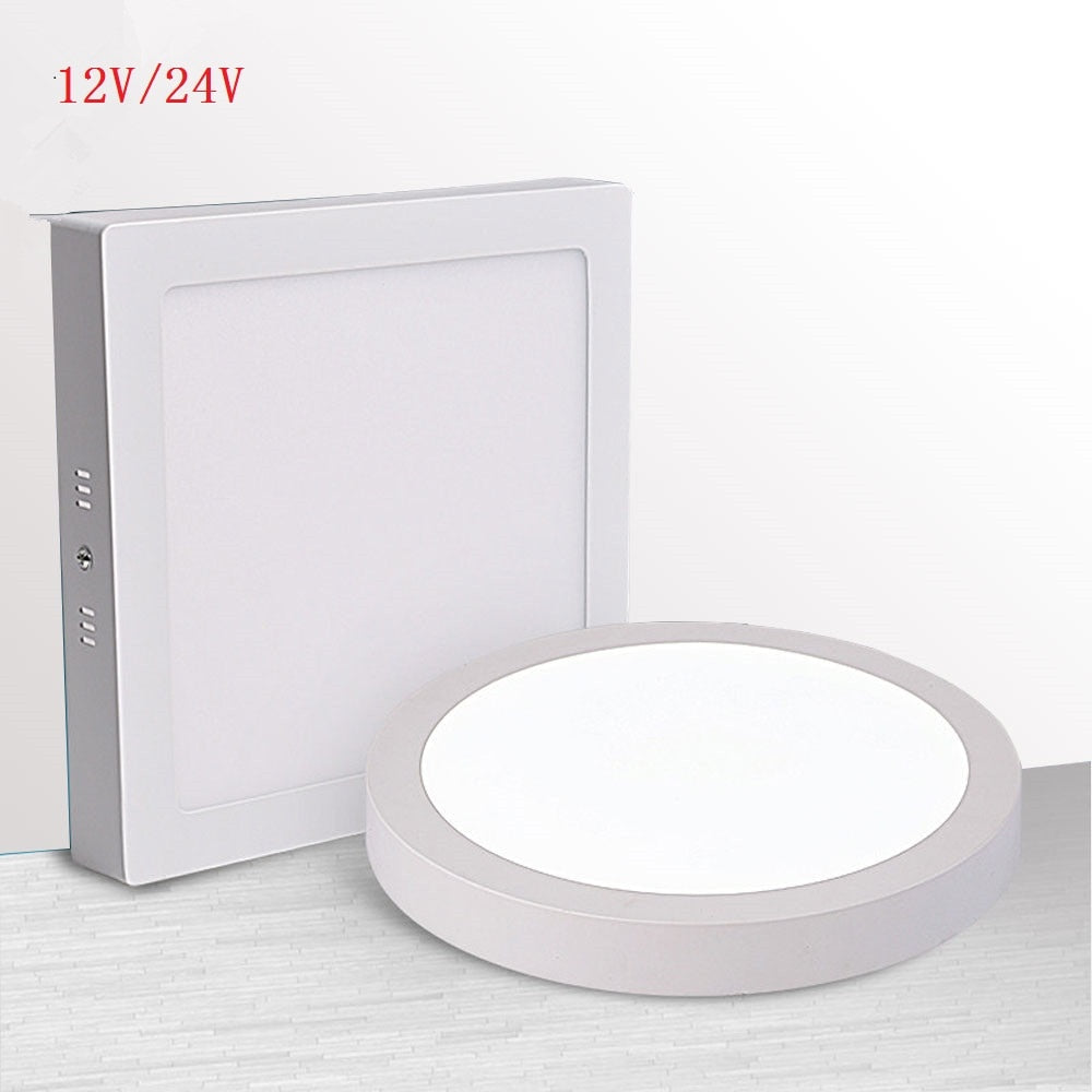 Round/Square 12V/24V 9W/15W/25W Led Panel Light Surface Mounted Led ceiling Downlight 1pcs/lot