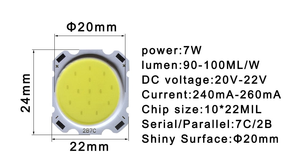 High Power LED COB Light Beads 5pcs a lot 3W 5W 7W 10W 12W 15W LED lamp Bead LED Bulb Chip Spot Light Downlight Diode Lamps