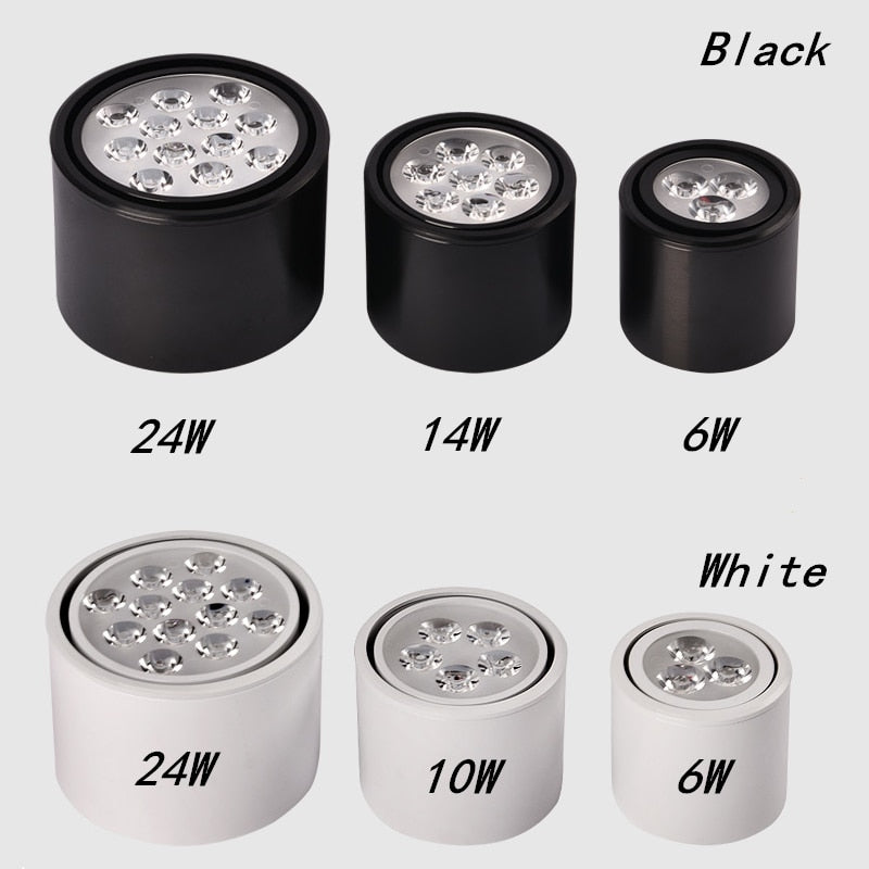 Dimmable led spot 6W 10W 14W 18W 24W downlight High Power LED Ceiling Spot Light Kitchen Bathroom LED Downlights AC85-265V