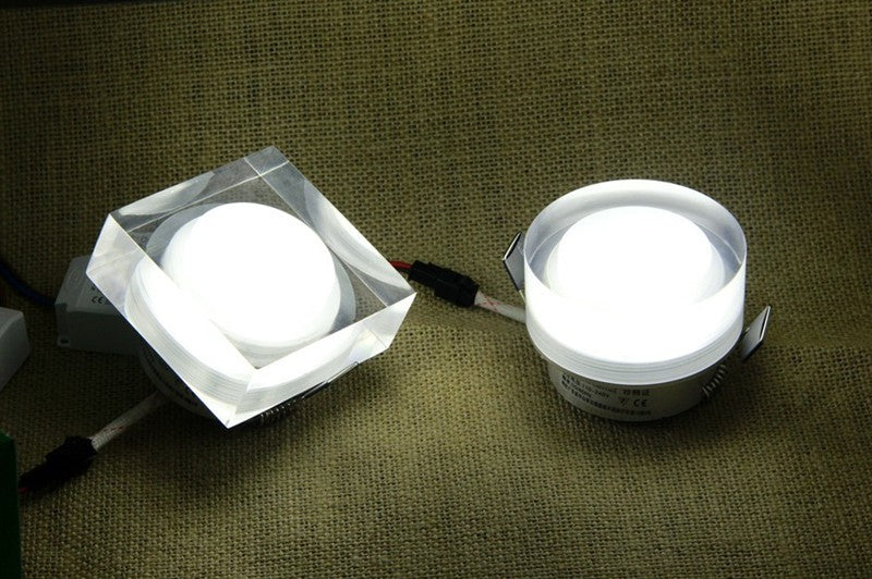LED Crystal Downlight Round/Square 1W 3W 5W 7W LED Ceiling Spot Light Warm White/White LED Recessed Lamp for Home Decoration
