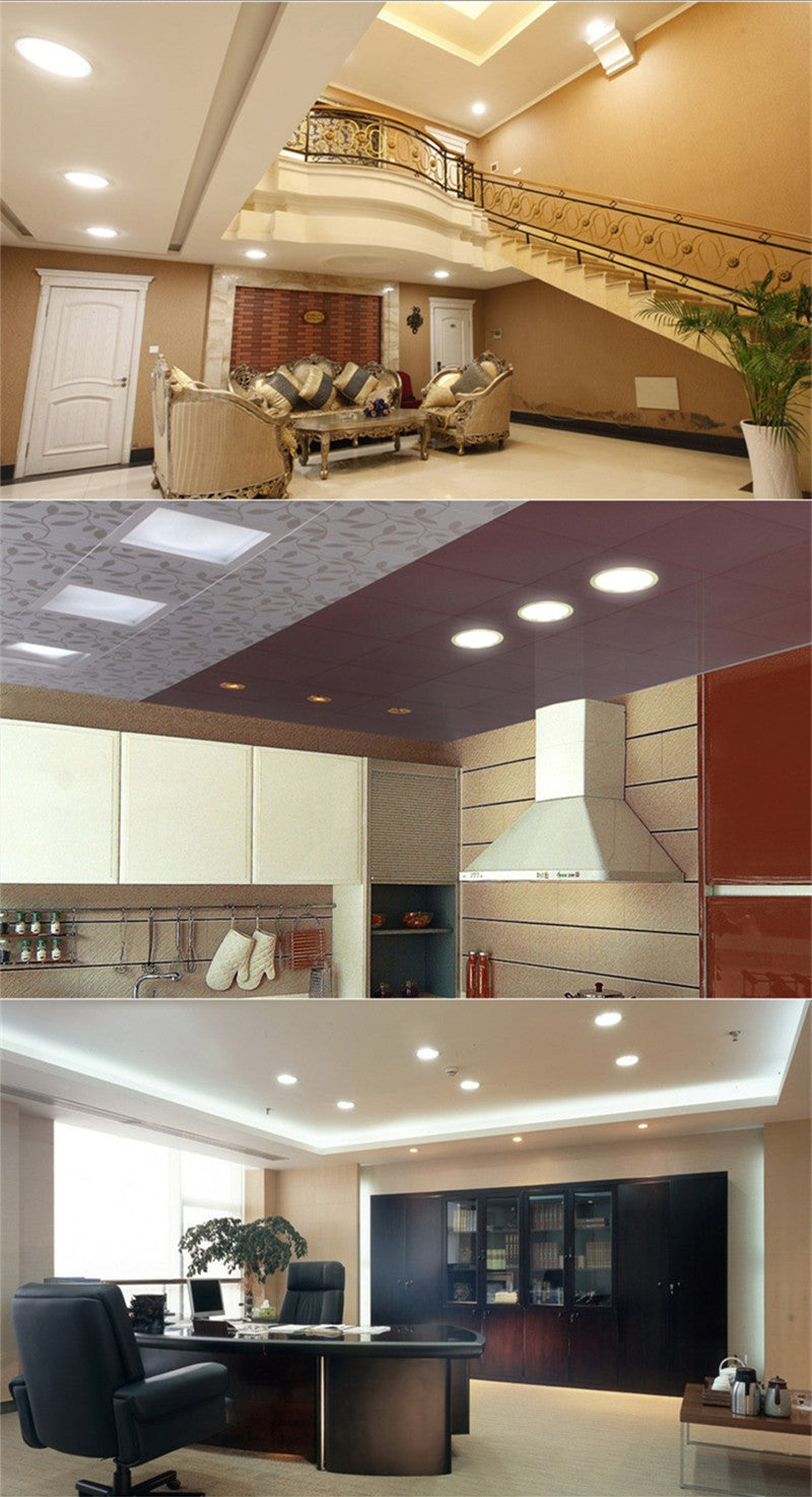 LED Crystal Downlight Round/Square 1W 3W 5W 7W LED Ceiling Spot Light Warm White/White LED Recessed Lamp for Home Decoration