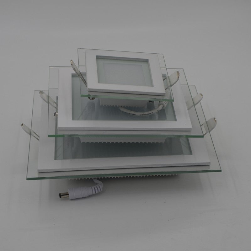 Dimmable LED Panel Downlight 6W 12W 18W Square Glass Panel Lights High Brightness Ceiling Recessed Lamps SMD5730 AC110V AC220V