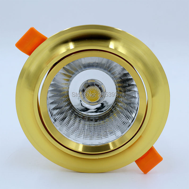 Gold Downlight Dimmable 5W 7W 10W 12W 15W 20W 85-265V Dimmable COB Downlight Recessed LED Down light With Lens For Hotel