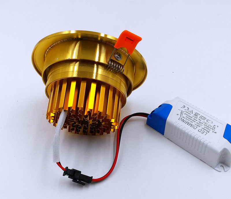 Gold Downlight Dimmable 5W 7W 10W 12W 15W 20W 85-265V Dimmable COB Downlight Recessed LED Down light With Lens For Hotel