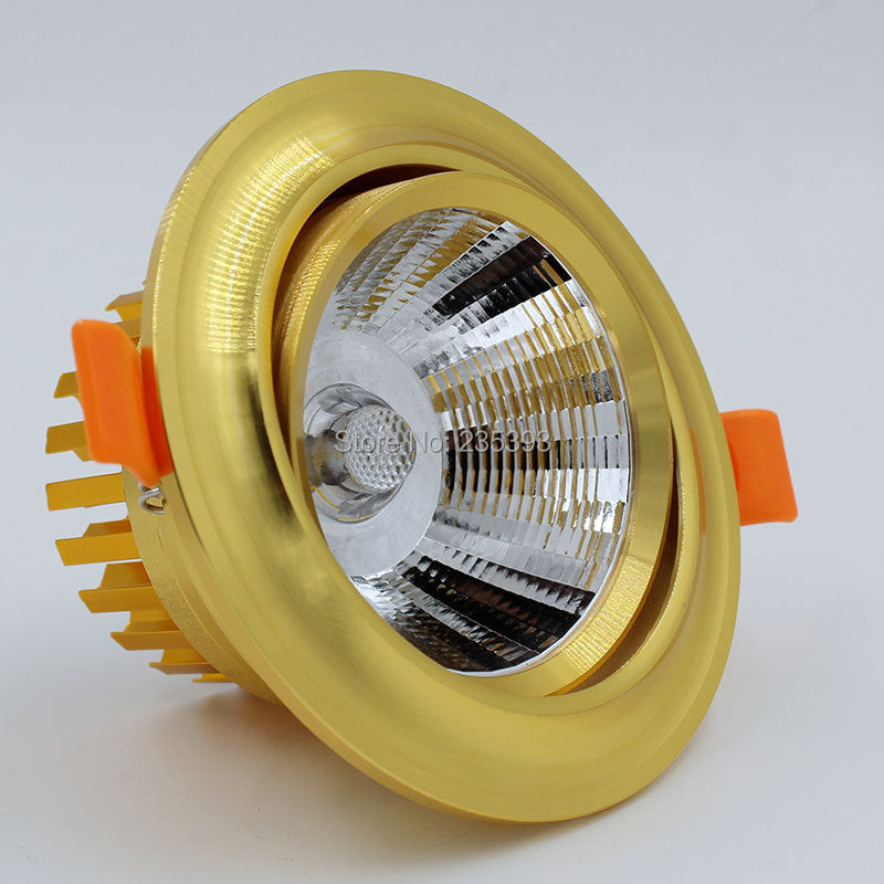 Gold Downlight Dimmable 5W 7W 10W 12W 15W 20W 85-265V Dimmable COB Downlight Recessed LED Down light With Lens For Hotel