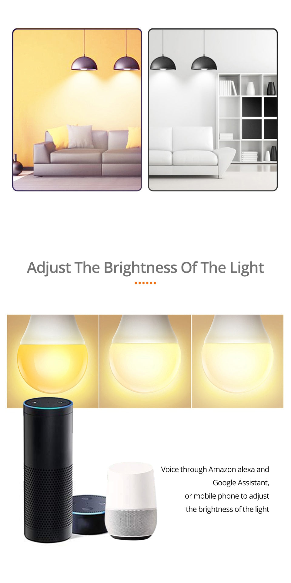 15W WiFi Smart LED Light Bulb E27 B22 Ampoule LED Intelligent Dimmable Night Lamp Apply to Alexa Google Home Alice Echo for Home