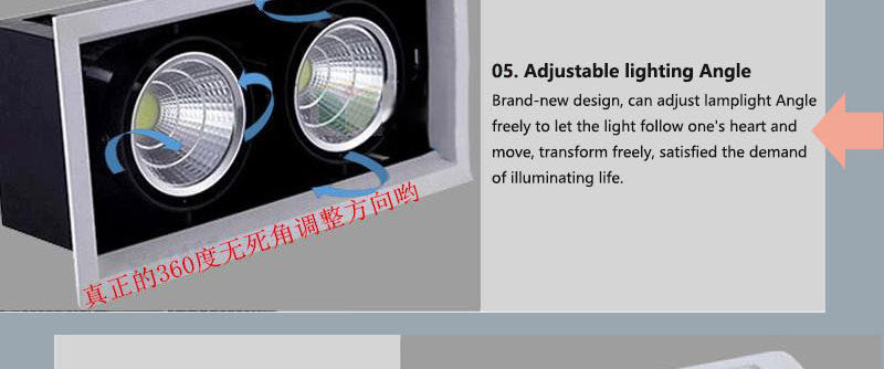 Double Dimmable Led downlight Spot Light 10w 20W 30W ac85-240V ceiling recessed Lights Indoor Lighting