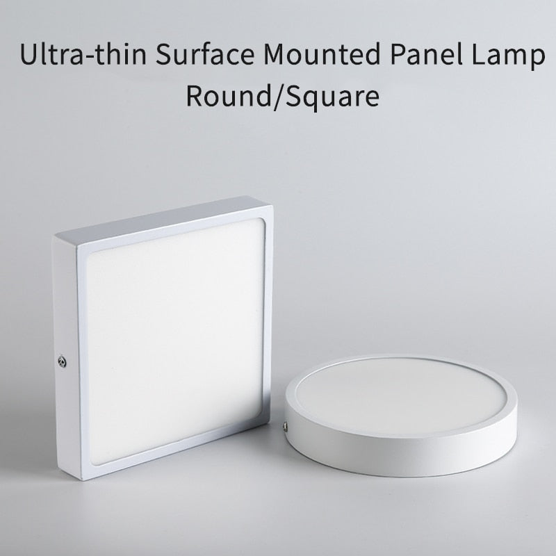 Surface Mounted LED Ceiling Lamp Ultra-thin Simple Round/Square Downlight 5W 8W 16W 30W Bathroom Corridor Panel Lights AC85-265V