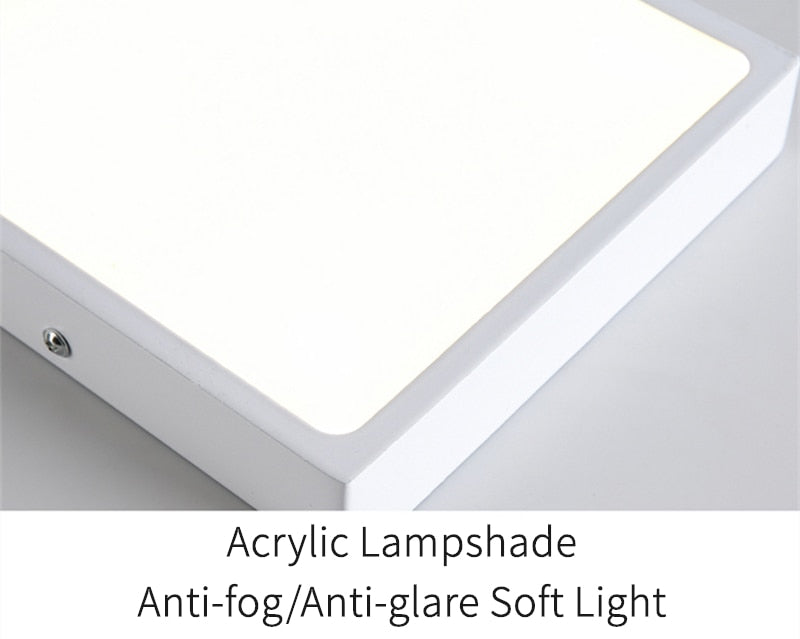 Surface Mounted LED Ceiling Lamp Ultra-thin Simple Round/Square Downlight 5W 8W 16W 30W Bathroom Corridor Panel Lights AC85-265V